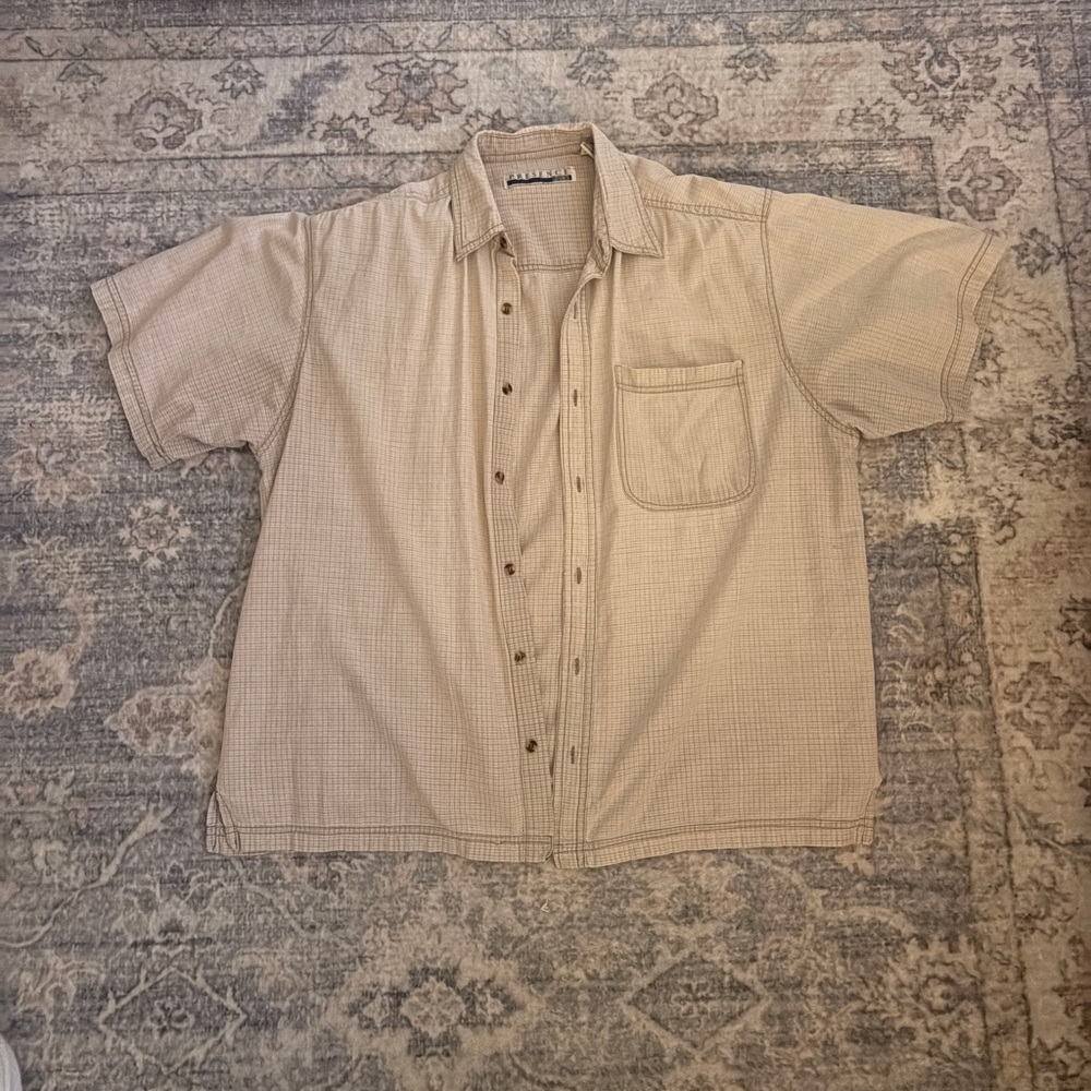 Oversized Beige Button Down Shirt